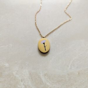 Anthropologie Gold Floral Pendant Necklace